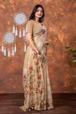 Load image into Gallery viewer, Mahitha Sandy Muse Beige Muga Cotton Jamdani Saree