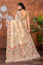 Load image into Gallery viewer, Mahitha Sandy Muse Beige Muga Cotton Jamdani Saree