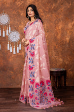 Load image into Gallery viewer, Mahitha Sugar Dust Pink Muga Cotton Jamdani Saree