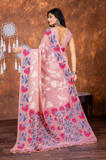 Load image into Gallery viewer, Mahitha Sugar Dust Pink Muga Cotton Jamdani Saree