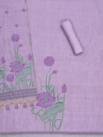 Load image into Gallery viewer, Bohemian Bliss Lavender Muga Cotton Unstitched Suit Set