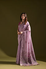 Load image into Gallery viewer, Florance Lavender Muga Cotton Jamdani Saree