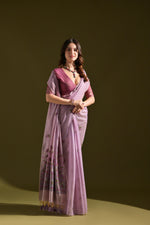 Load image into Gallery viewer, Florance Lavender Muga Cotton Jamdani Saree