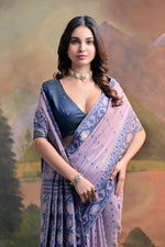 Load image into Gallery viewer, Nargis Lavender Muga Cotton Saree