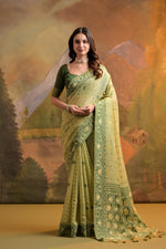 Load image into Gallery viewer, Nargis Green Muga Cotton Saree