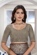 Load image into Gallery viewer, Grey Zari Woven Design Chanderi Cotton Saree