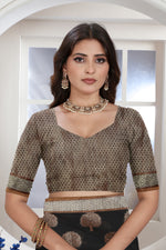 Load image into Gallery viewer, Black Zari Woven Design Chanderi Cotton Saree