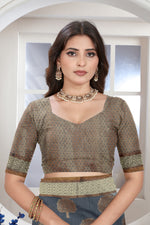 Load image into Gallery viewer, Grey Zari Woven Design Chanderi Cotton Saree