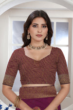 Load image into Gallery viewer, Wine Zari Woven Design Chanderi Cotton Saree