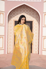 Load image into Gallery viewer, Riddhi Yellow Cotton Silk Saree