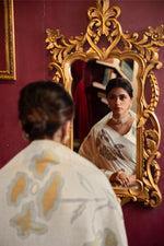 Load image into Gallery viewer, Ruby Beige & Yellow Mul Cotton Woven Saree