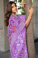 Load image into Gallery viewer, Ruhani Orchid Purple Cotton Jamdani Saree