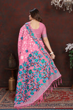Load image into Gallery viewer, Ruhani Cotton Candy Pink Cotton Jamdani Saree