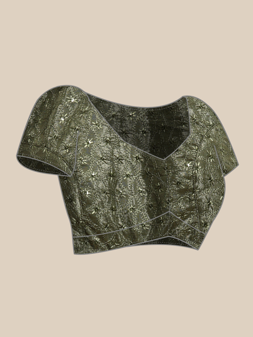 Sabhya Pista Green Satin Saree