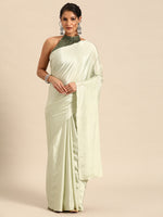 Load image into Gallery viewer, Sabhya Pista Green Satin Saree
