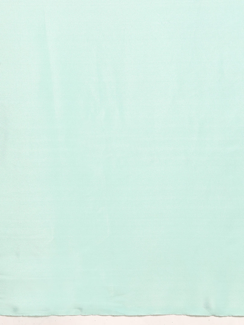 Sabhya Aqua Green Satin Saree