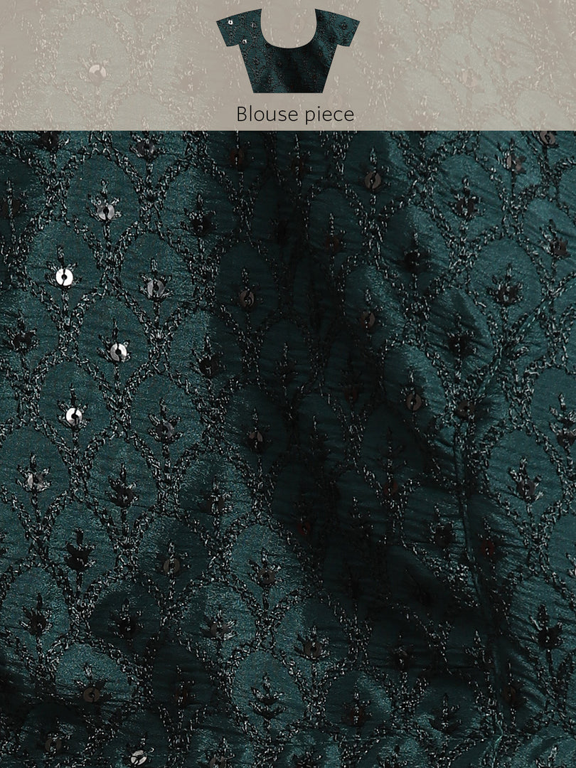 Sabhya Aqua Green Satin Saree