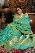 Load image into Gallery viewer, Saachi Silk Green Banarasi Silk Woven Saree