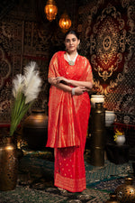 Load image into Gallery viewer, Saachi Silk Red Banarasi Silk Woven Saree