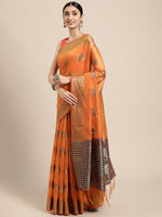 Load image into Gallery viewer, Sagarika Cadmium Yellow Cotton Blend Saree