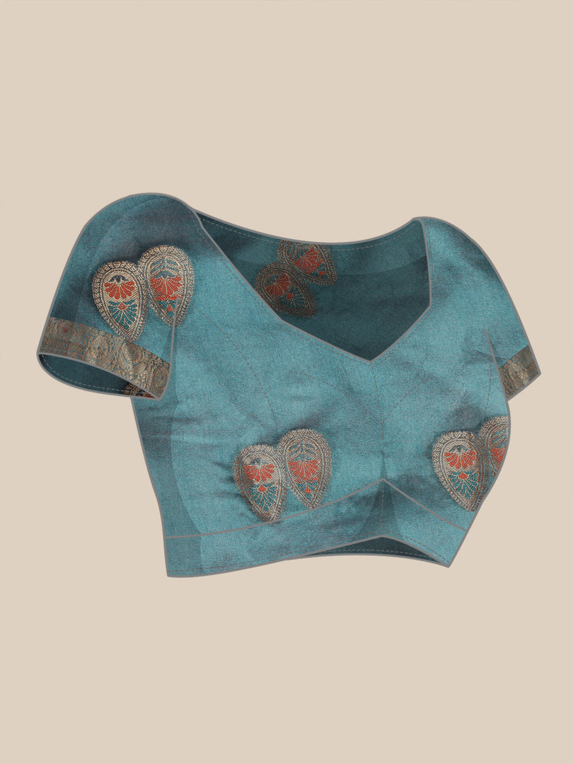 Sagarika Cadmium Yellow Cotton Blend Saree