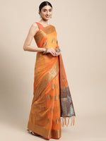 Load image into Gallery viewer, Sagarika Cadmium Yellow Cotton Blend Saree