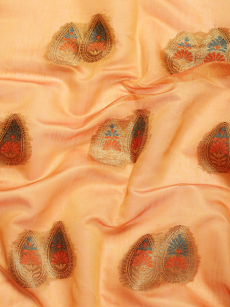 Sagarika Cadmium Yellow Cotton Blend Saree