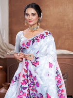 Load image into Gallery viewer, Suhani Grey Cotton Jamdani Saree