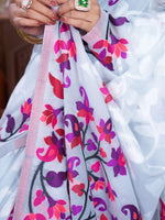 Load image into Gallery viewer, Suhani Grey Cotton Jamdani Saree