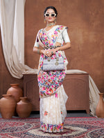 Load image into Gallery viewer, Suhani Off-White Cotton Jamdani Saree