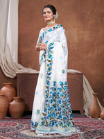Load image into Gallery viewer, Suhani White Cotton Jamdani Saree