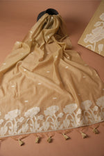 Load image into Gallery viewer, Classic Cloth Beige Cotton Unstitched Suit Set