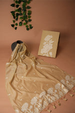 Load image into Gallery viewer, Classic Cloth Beige Cotton Unstitched Suit Set