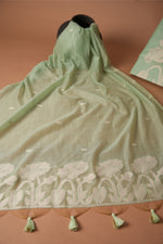 Load image into Gallery viewer, Classic Cloth Sea Green Cotton Unstitched Suit Set