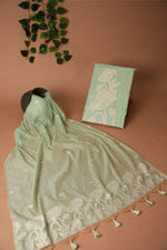 Load image into Gallery viewer, Classic Cloth Sea Green Cotton Unstitched Suit Set