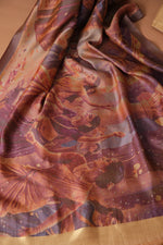 Load image into Gallery viewer, Serene Silhouettes Beige Muga Cotton Woven Senery Unstitched Suit Set