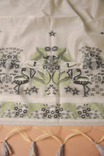 Load image into Gallery viewer, Avant Attire Grey Pichwai Jamdani Muga Cotton Unstitched Suit Set