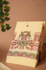 Load image into Gallery viewer, Avant Attire Yellow Pichwai Jamdani Muga Cotton Unstitched Suit Set