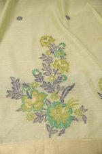 Load image into Gallery viewer, Cotton Bloom Mint Green Muga Cotton Unstitched Suit Set