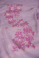 Load image into Gallery viewer, Floral Silhouettes Lavender Muga Cotton Unstitched Suit Set