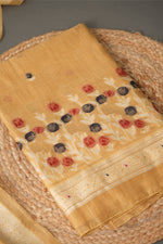 Load image into Gallery viewer, Wildflower Hues Mustard Muga Cotton Unstitched Suit Set