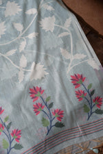 Load image into Gallery viewer, Floral Fiesta Blue Soft Cotton Unstitched Suit Set