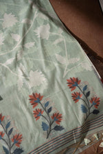 Load image into Gallery viewer, Floral Fiesta Sea Green Soft Cotton Unstitched Suit Set