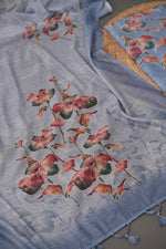 Load image into Gallery viewer, Mistral Linen Greyish Blue Linen Unstitched Suit Set