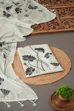 Load image into Gallery viewer, Heirloom Linen Light Green Linen Unstitched Suit Set