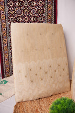 Load image into Gallery viewer, Crimson Echo Beige Muga Cotton Unstitched Suit Set