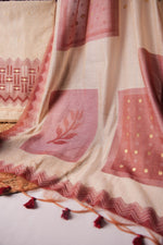 Load image into Gallery viewer, Crimson Echo Maroon Muga Cotton Unstitched Suit Set