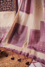 Load image into Gallery viewer, Crimson Echo Wine Muga Cotton Unstitched Suit Set