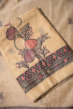 Load image into Gallery viewer, Boho Blossom Yellow Muga Cotton Unstitched Suit Set