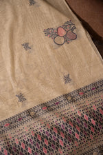 Load image into Gallery viewer, Boho Blossom Yellow Muga Cotton Unstitched Suit Set